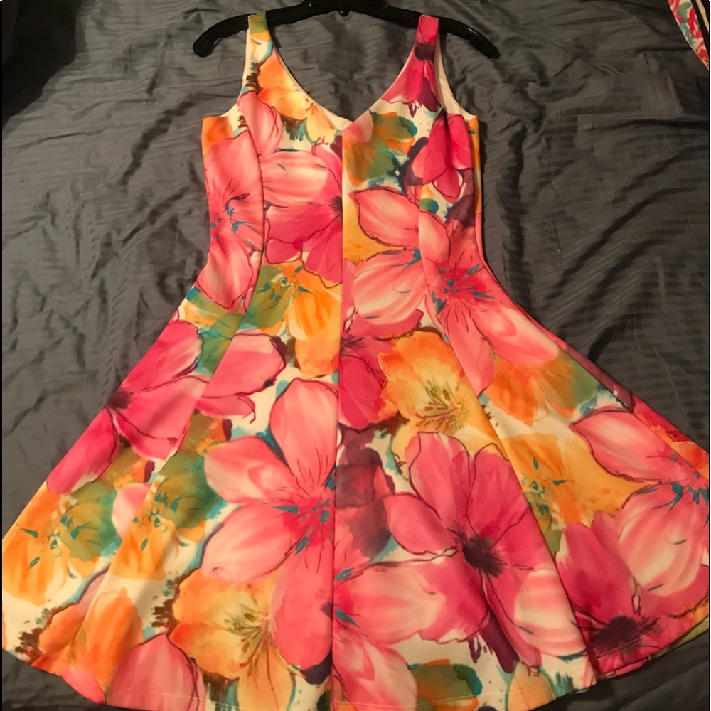 Bright floral print dress, worn once for Easter